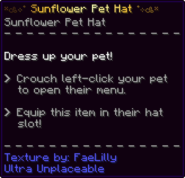 File:Sunflower Pet Hat Lore.png